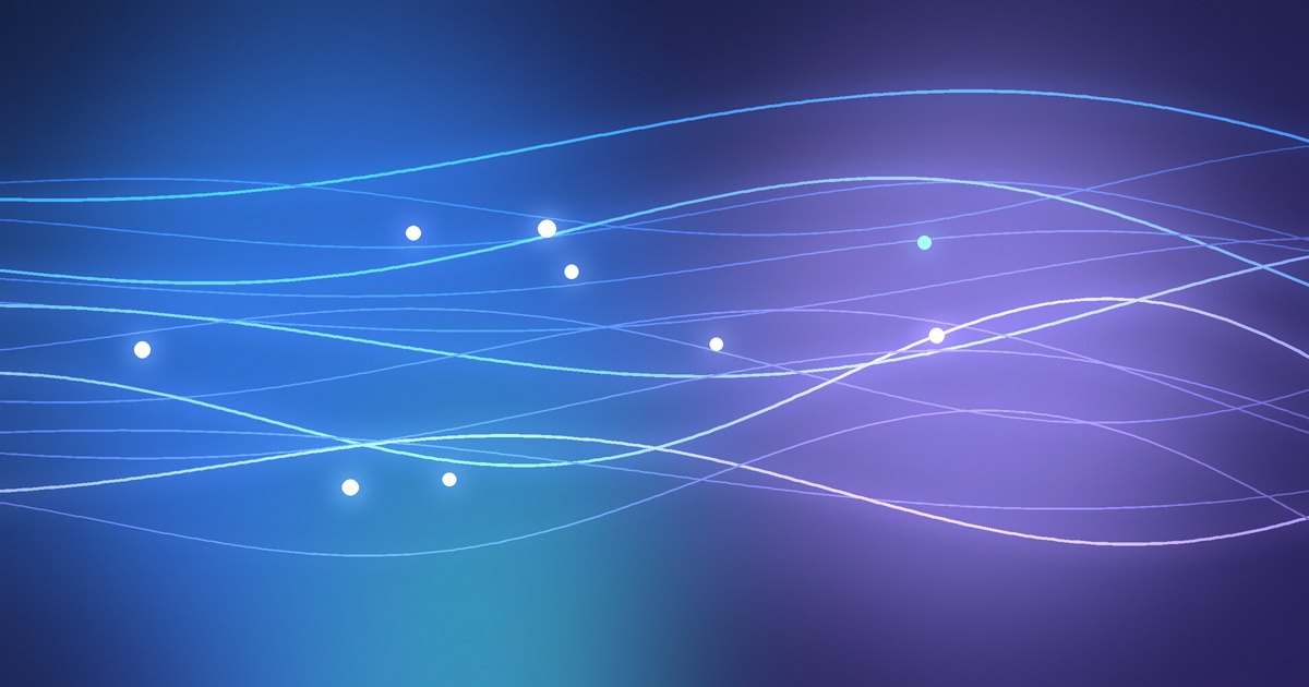 Blue and lavender ribbons of light crossing and merging from left to right, like steps in an agentic workflow